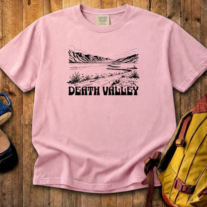 Death Valley National Park Line Drawing Cotton T-Shirt
