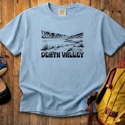 Death Valley National Park Line Drawing Cotton T-Shirt