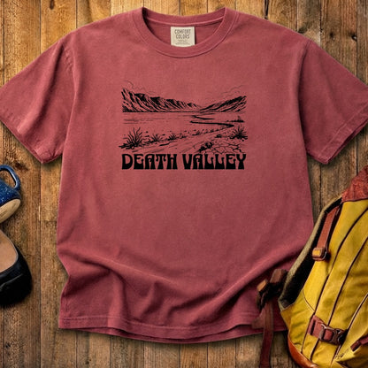 Death Valley National Park Line Drawing Cotton T-Shirt