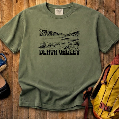 Death Valley National Park Line Drawing Cotton T-Shirt