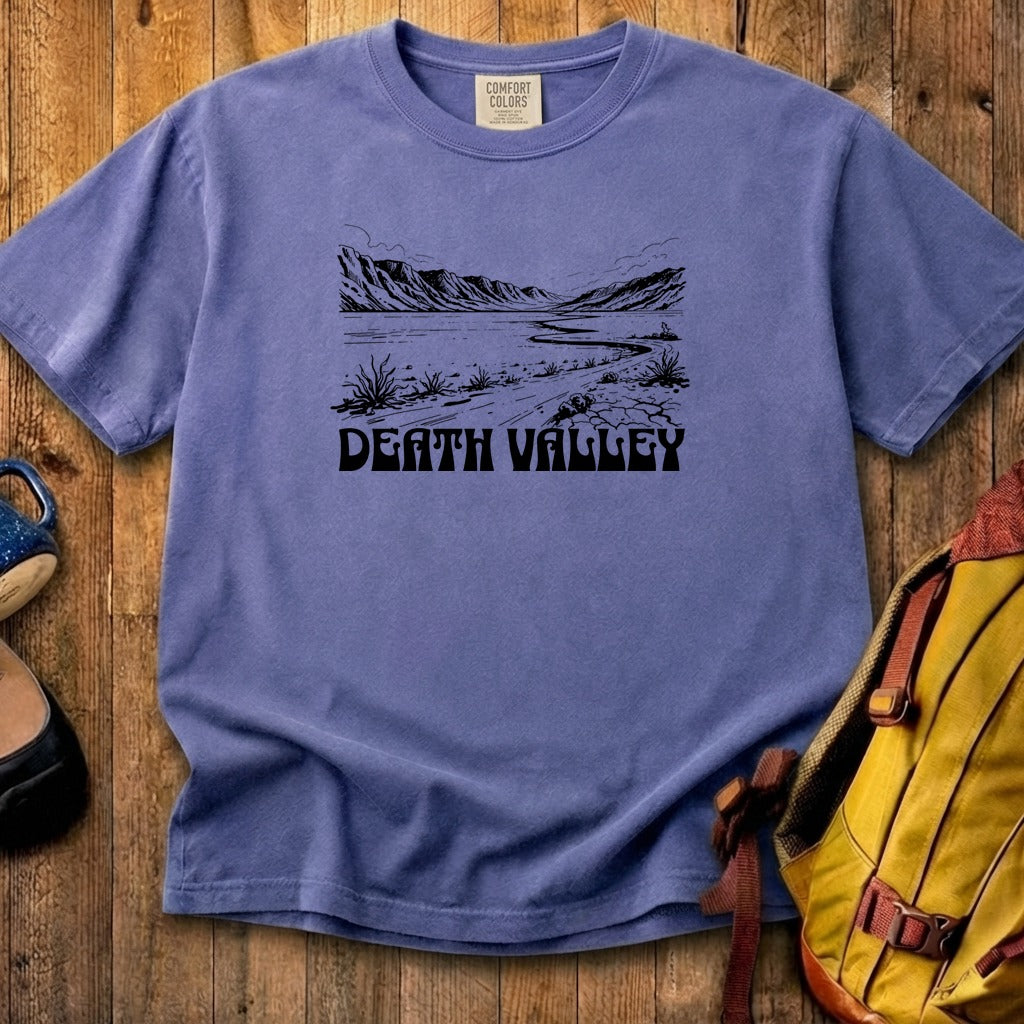 Death Valley National Park Line Drawing Cotton T-Shirt