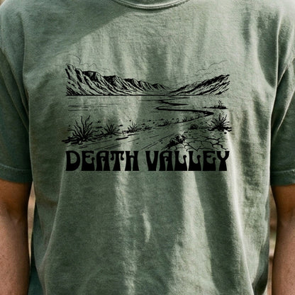 Death Valley National Park Line Drawing Cotton T-Shirt