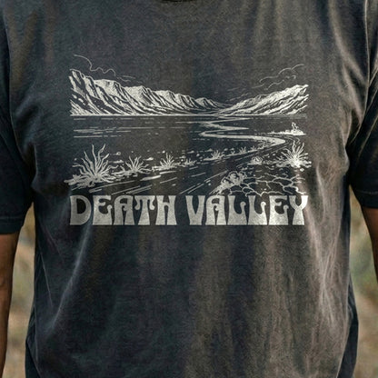 Death Valley National Park Line Drawing Cotton T-Shirt