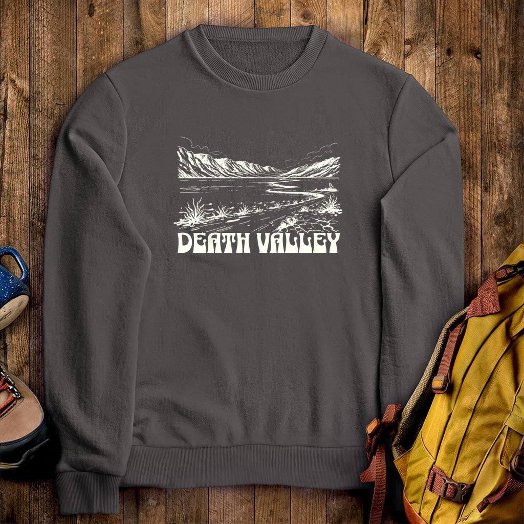 Death Valley National Park Line Drawing Crewneck Sweatshirt