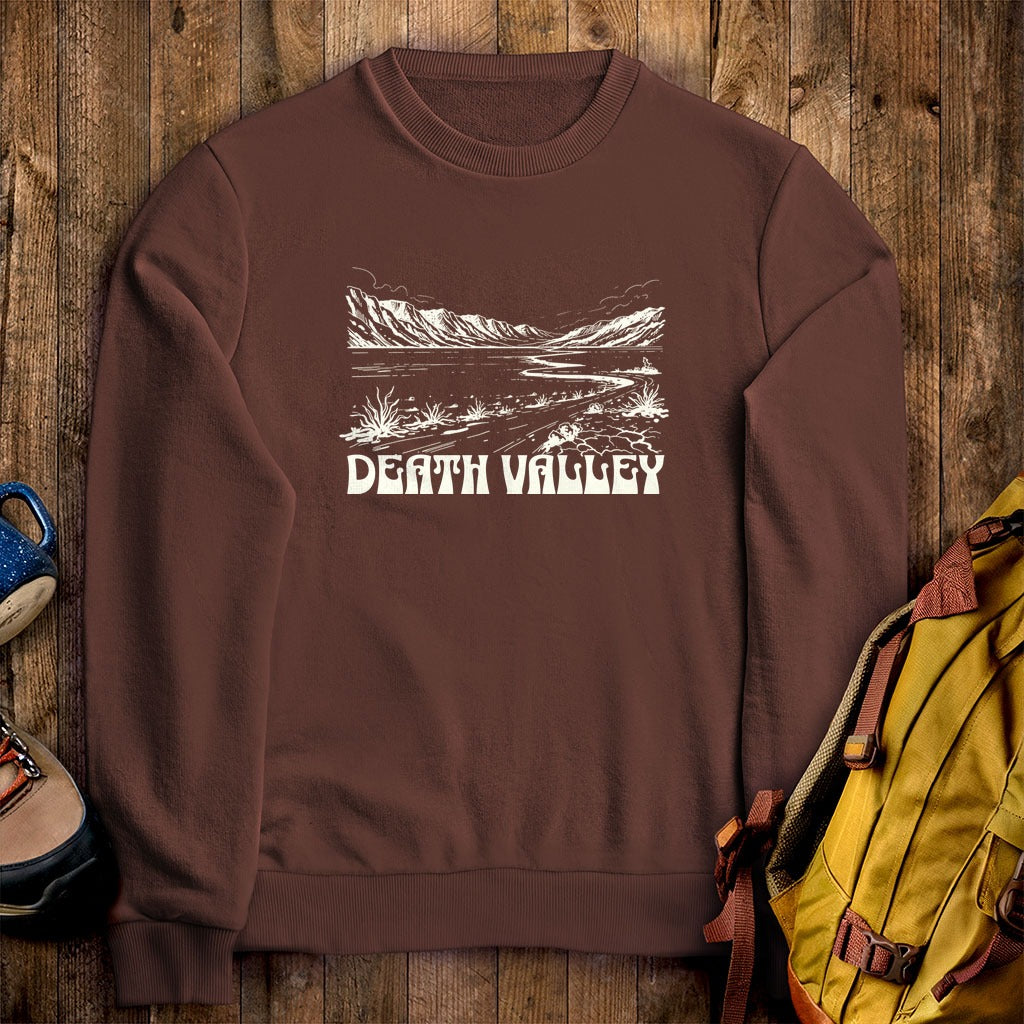Death Valley National Park Line Drawing Crewneck Sweatshirt