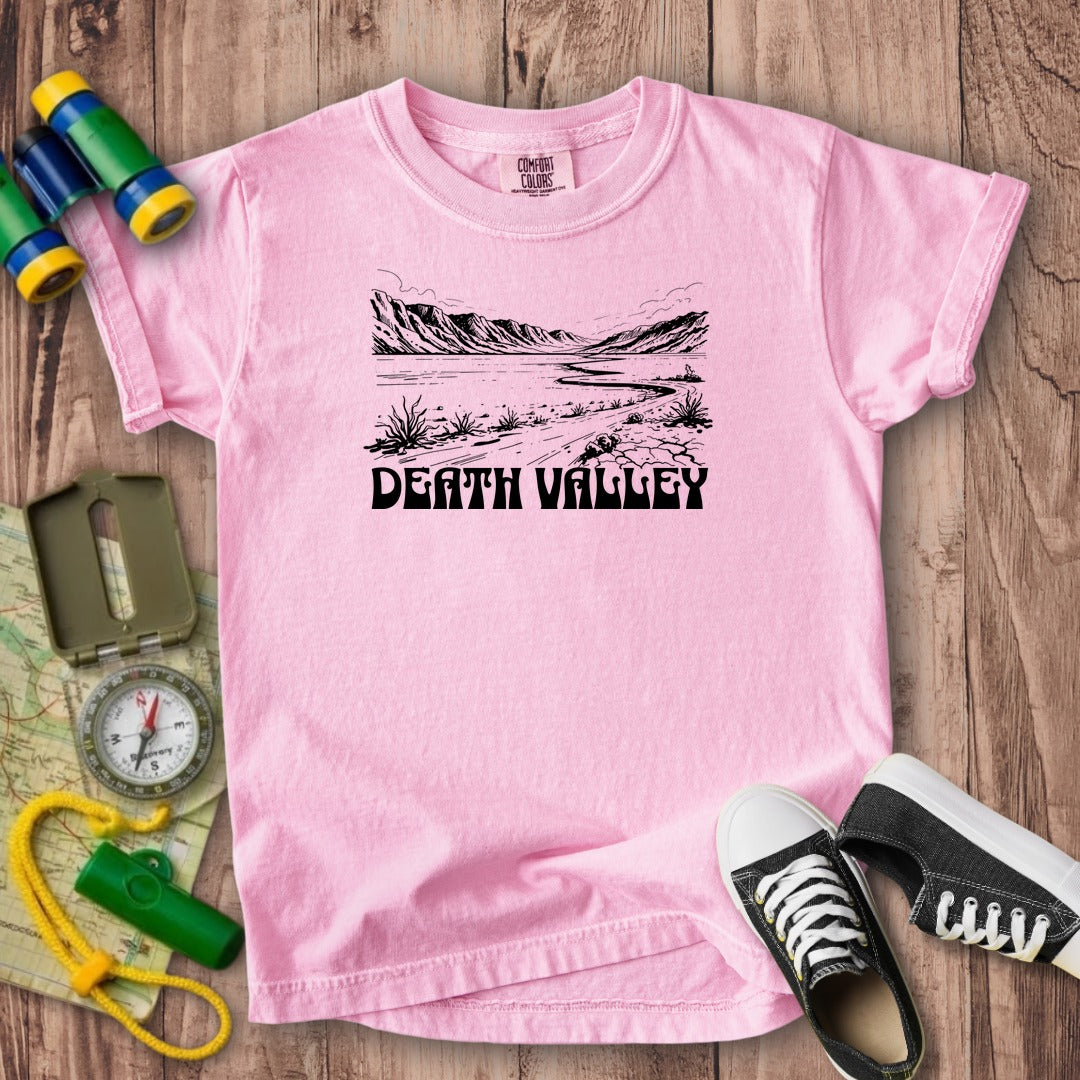 Death Valley National Park Line Drawing Kids Cotton T-Shirt
