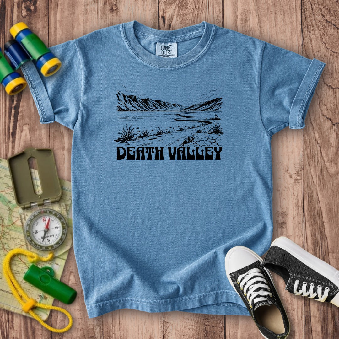 Death Valley National Park Line Drawing Kids Cotton T-Shirt