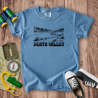 Death Valley National Park Line Drawing Kids Cotton T-Shirt