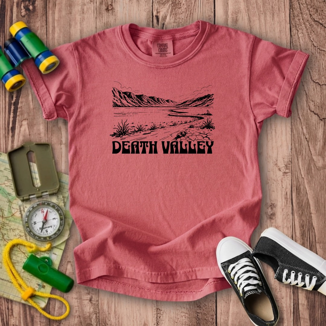 Death Valley National Park Line Drawing Kids Cotton T-Shirt
