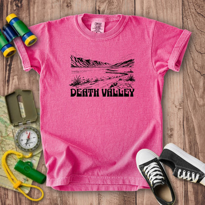 Death Valley National Park Line Drawing Kids Cotton T-Shirt