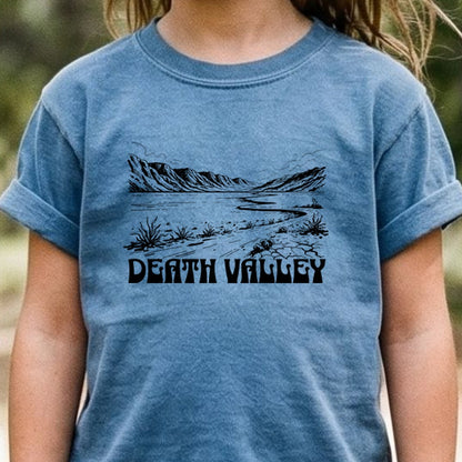 Death Valley National Park Line Drawing Kids Cotton T-Shirt
