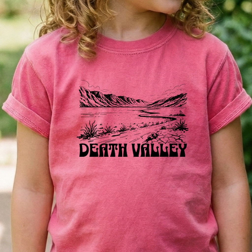 Death Valley National Park Line Drawing Kids Cotton T-Shirt