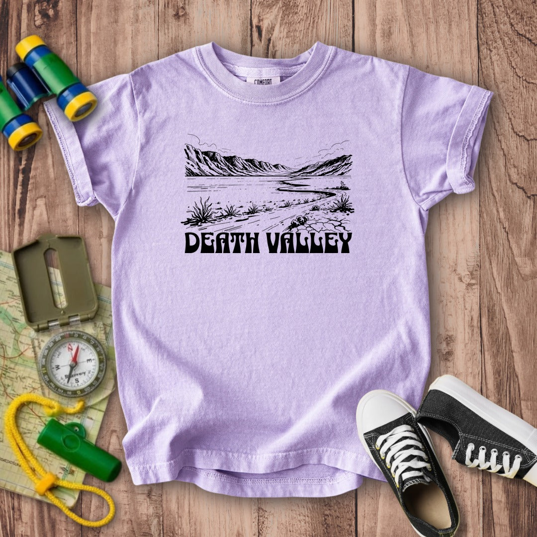 Death Valley National Park Line Drawing Kids Cotton T-Shirt