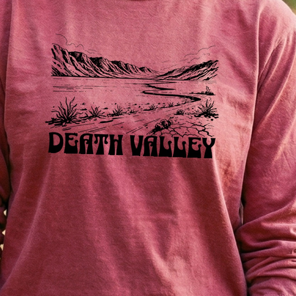 Death Valley National Park Line Drawing Premium Long Sleeve