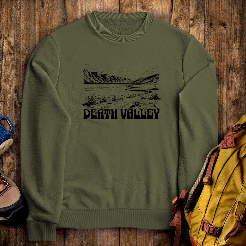 Death Valley National Park Line Drawing Crewneck Sweatshirt