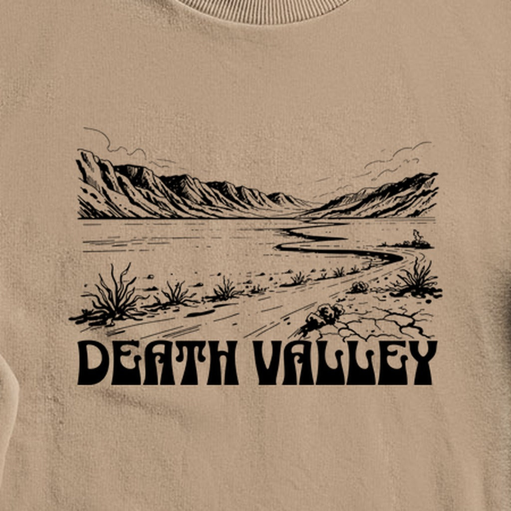 Death Valley National Park Line Drawing Crewneck Sweatshirt