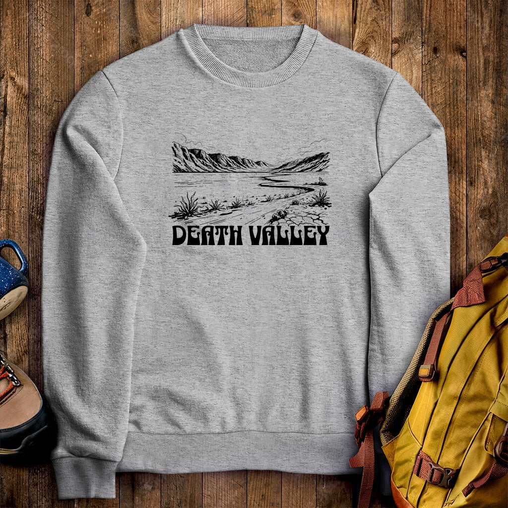 Death Valley National Park Line Drawing Crewneck Sweatshirt