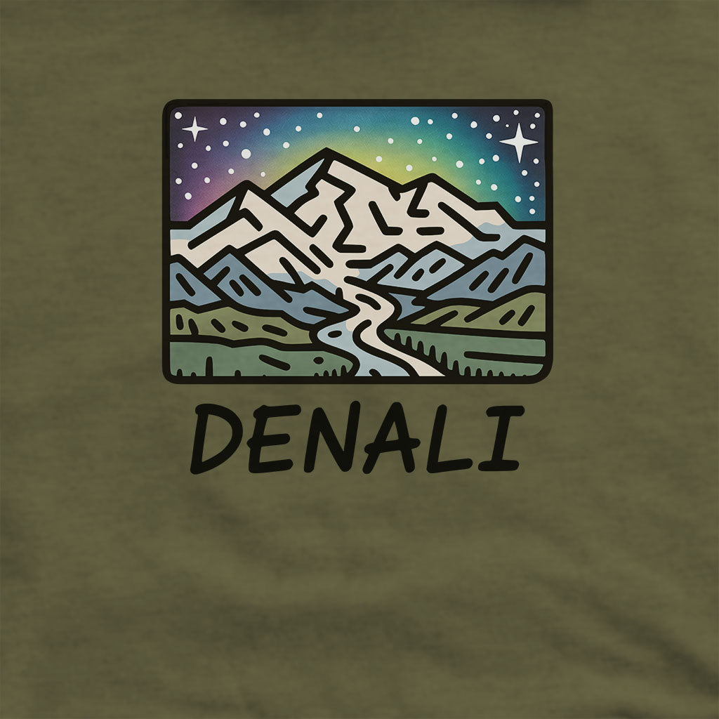 Denali at Night Hoodie Adventure and Outdoors Themed Hoodie