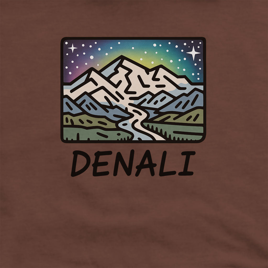 Denali at Night Hoodie Adventure and Outdoors Themed Hoodie