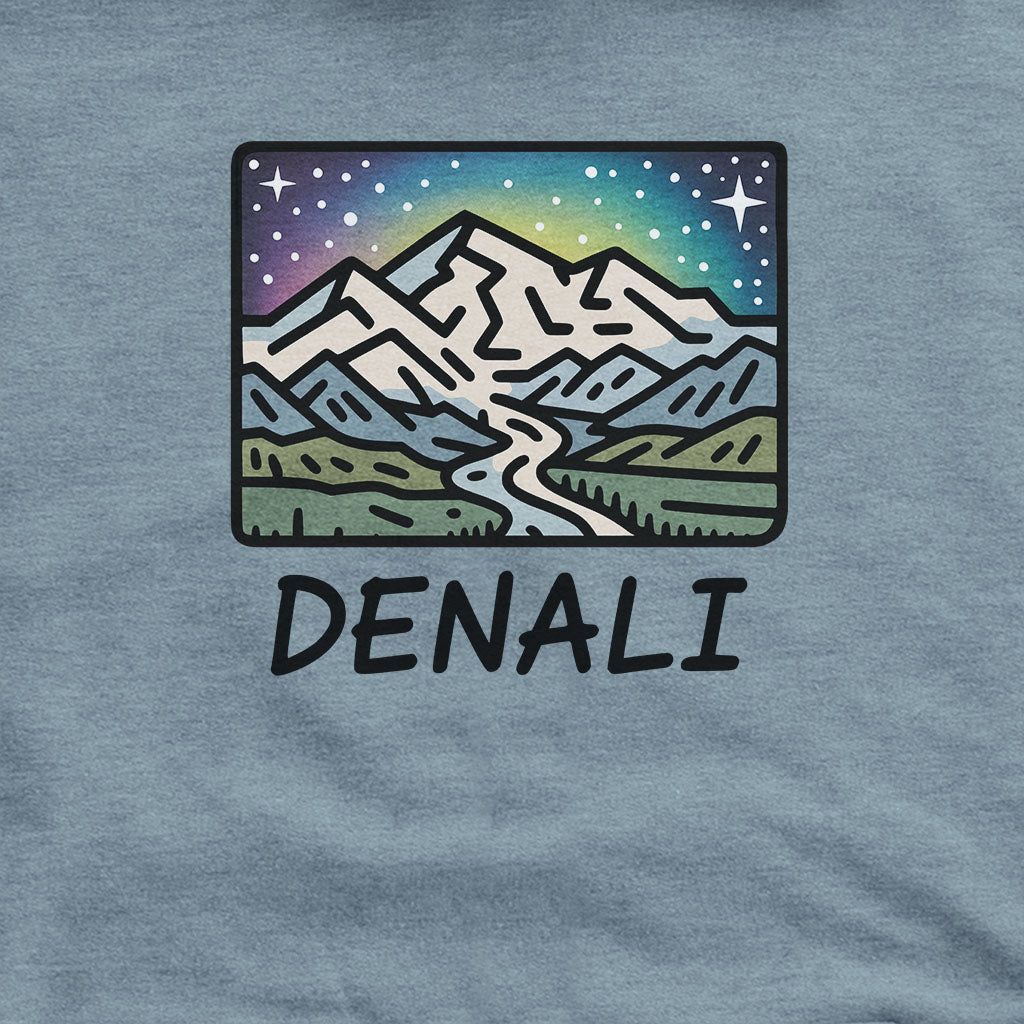 Denali at Night Hoodie Adventure and Outdoors Themed Hoodie