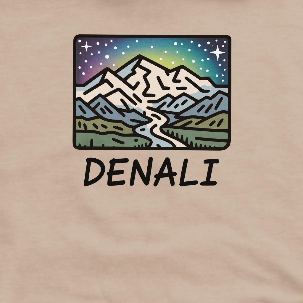 Denali at Night Crewneck Sweatshirt Adventure and Outdoors Themed Sweatshirt