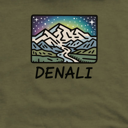 Denali at Night Crewneck Sweatshirt Adventure and Outdoors Themed Sweatshirt