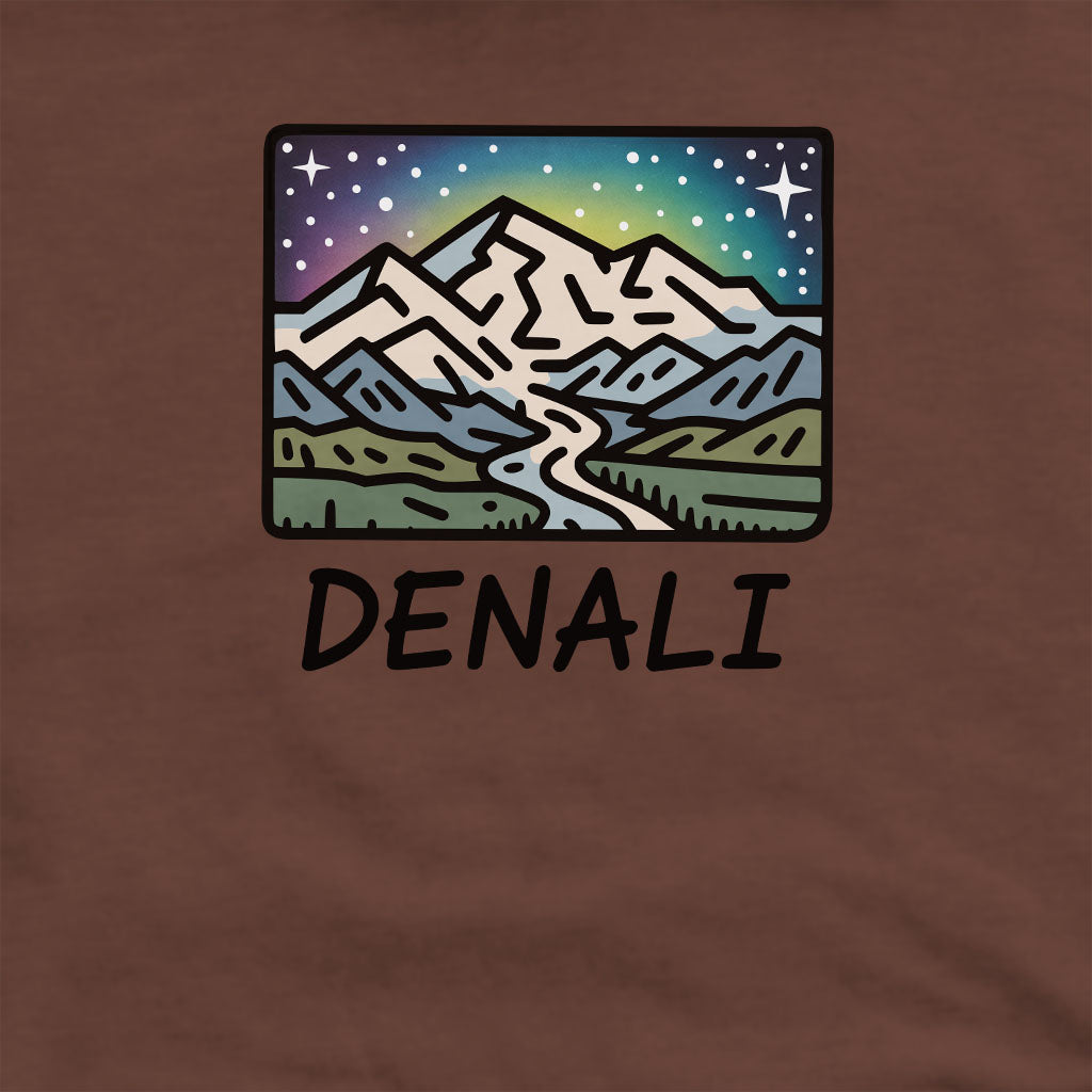 Denali at Night Crewneck Sweatshirt Adventure and Outdoors Themed Sweatshirt