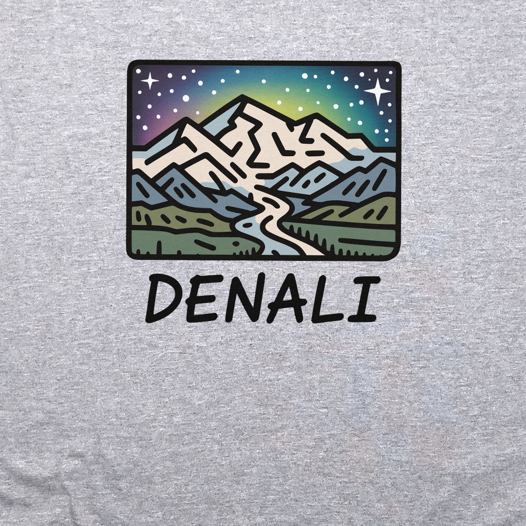 Denali at Night Crewneck Sweatshirt Adventure and Outdoors Themed Sweatshirt
