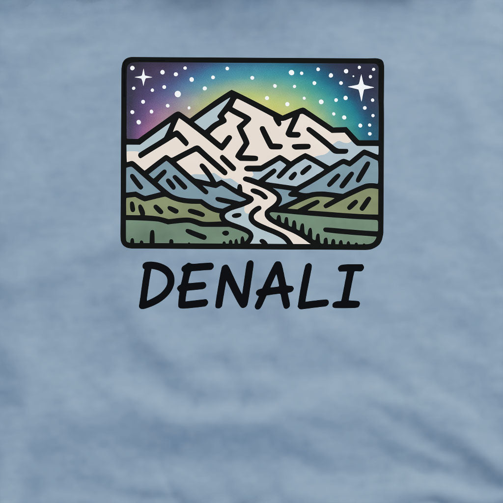 Denali at Night Crewneck Sweatshirt Adventure and Outdoors Themed Sweatshirt