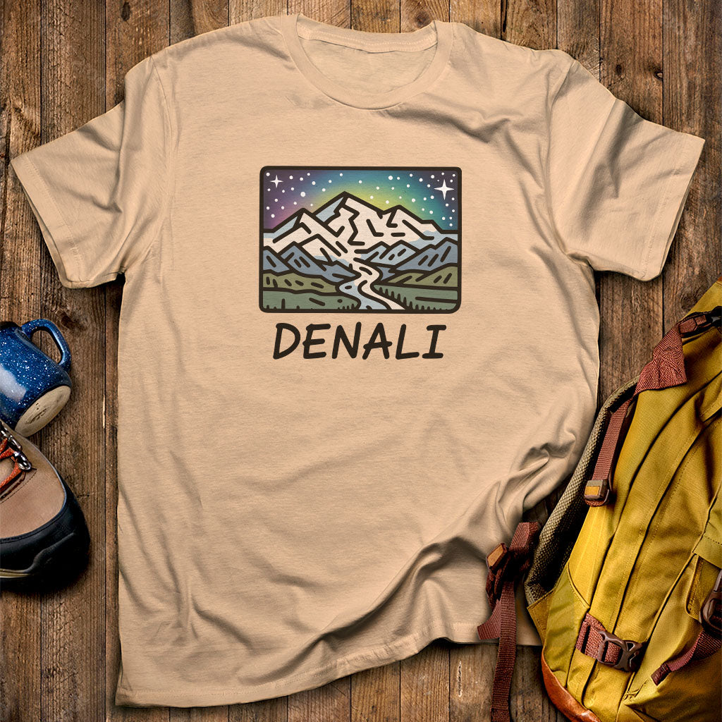 Denali at Night T-Shirt Sand Adventure and Outdoors Themed T-Shirt