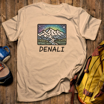 Denali at Night T-Shirt Sand Adventure and Outdoors Themed T-Shirt