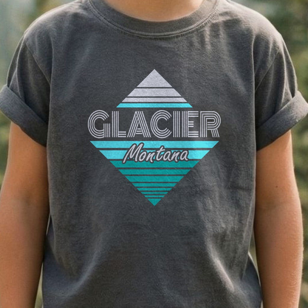 Diamond Retro Glacier Kids Cotton T-Shirt
