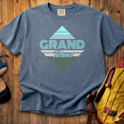 Diamond Retro Grand Tetons Cotton T-Shirt