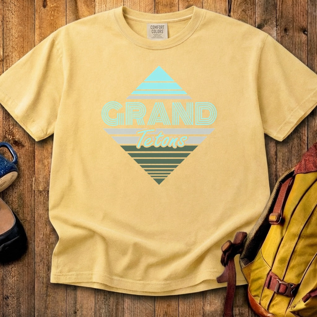 Diamond Retro Grand Tetons Cotton T-Shirt