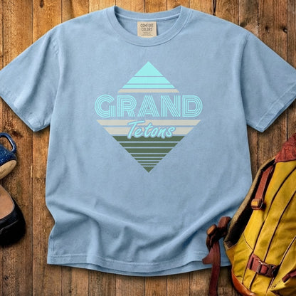 Diamond Retro Grand Tetons Cotton T-Shirt