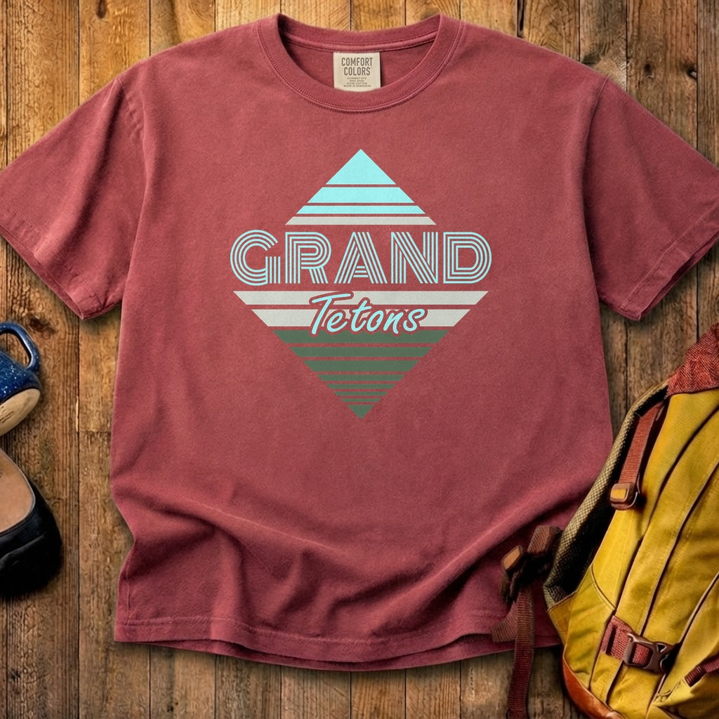 Diamond Retro Grand Tetons Cotton T-Shirt