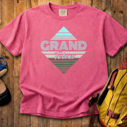 Diamond Retro Grand Tetons Cotton T-Shirt