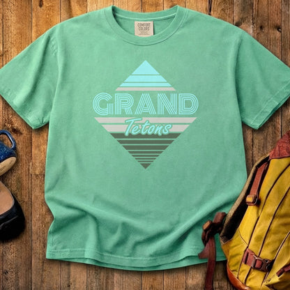 Diamond Retro Grand Tetons Cotton T-Shirt
