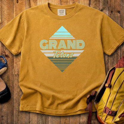 Diamond Retro Grand Tetons Cotton T-Shirt