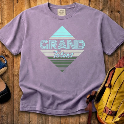Diamond Retro Grand Tetons Cotton T-Shirt