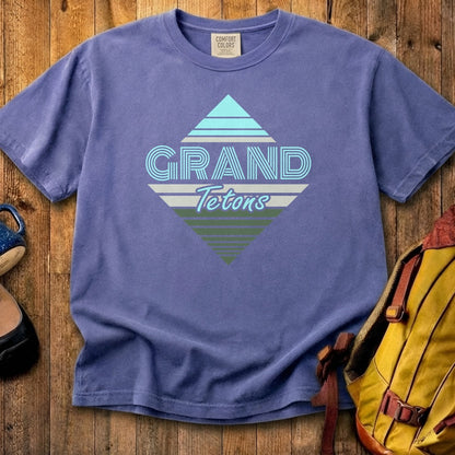 Diamond Retro Grand Tetons Cotton T-Shirt