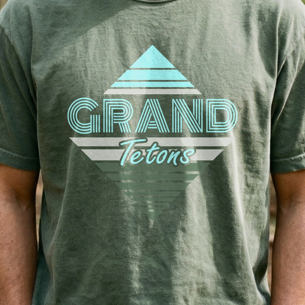 Diamond Retro Grand Tetons Cotton T-Shirt