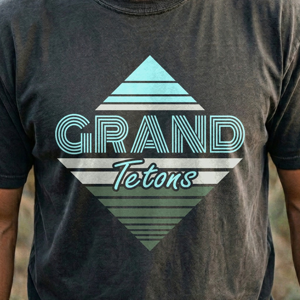 Diamond Retro Grand Tetons Cotton T-Shirt