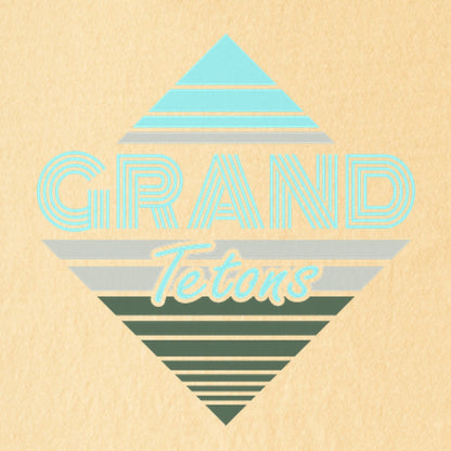 Diamond Retro Grand Tetons Kids Cotton T-Shirt
