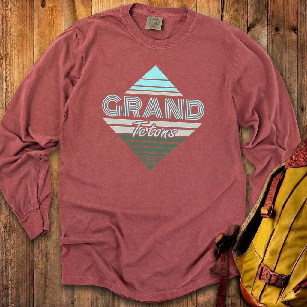 Diamond Retro Grand Tetons Premium Long Sleeve