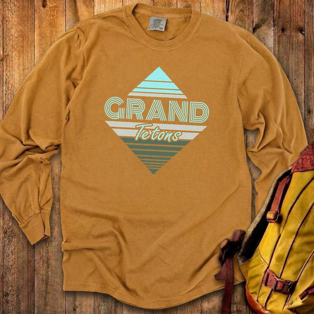 Diamond Retro Grand Tetons Premium Long Sleeve