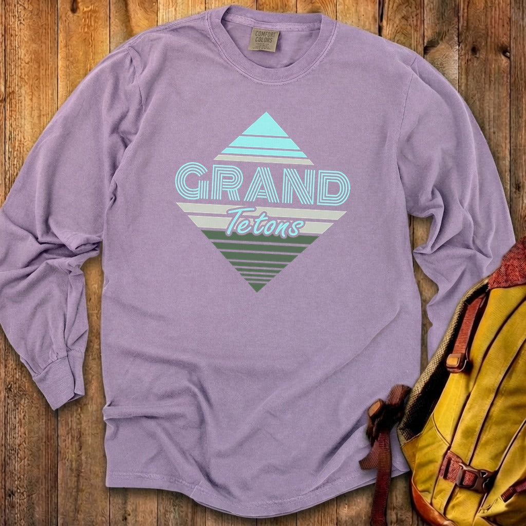 Diamond Retro Grand Tetons Premium Long Sleeve