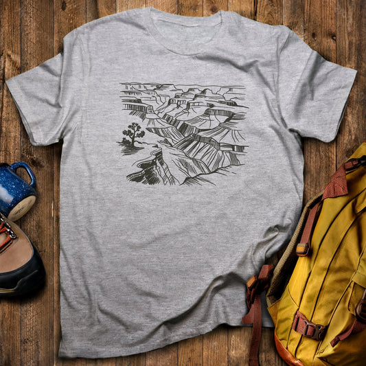 Grand Canyon Doodle T-Shirt Sport Grey Adventure and Outdoors Themed T-Shirt