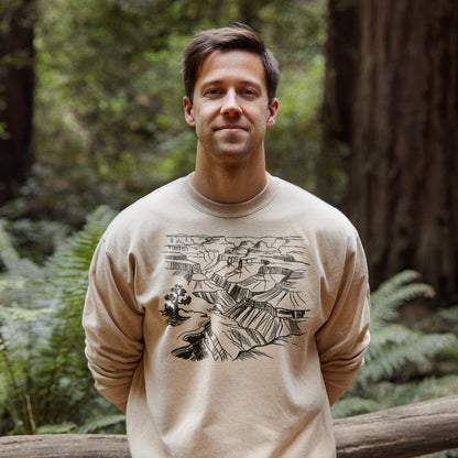 Grand Canyon Doodle Crewneck Sweatshirt Adventure and Outdoors Themed Sweatshirt