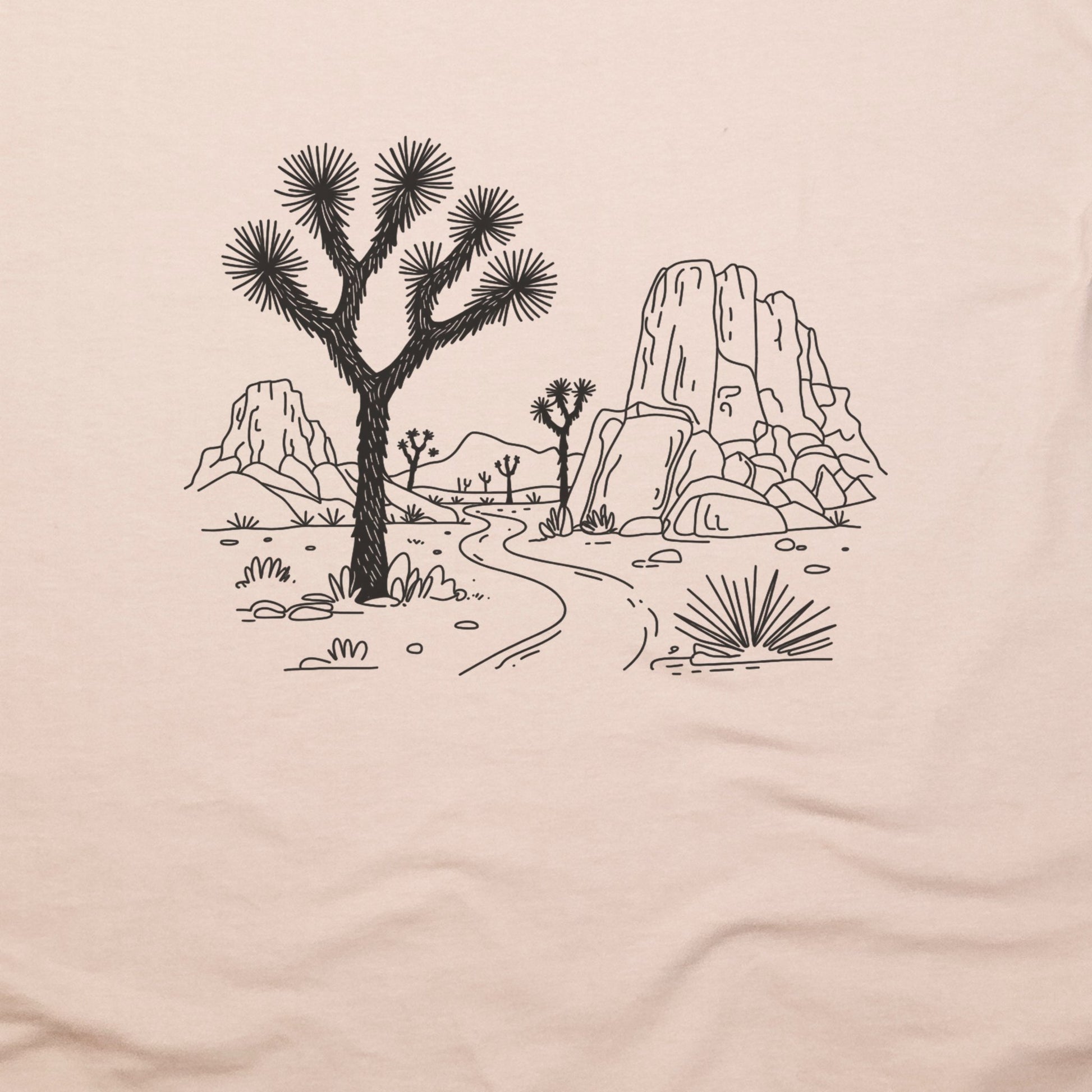Joshua Tree Doodle T-Shirt Adventure and Outdoors Themed T-Shirt